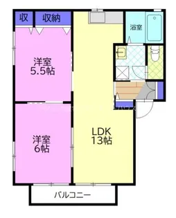 ハイツハーモニー A【1階】の間取り