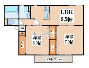 カーサジュネス【2階】の間取り