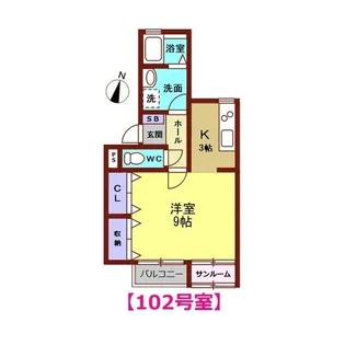 シャルマン美里【1階】の間取り
