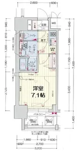 プレサンス難波フィールド【13階】の間取り