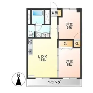 レジデンス東宝木【3階】の間取り