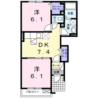 ベル・アビタシオンB【1階】の間取り