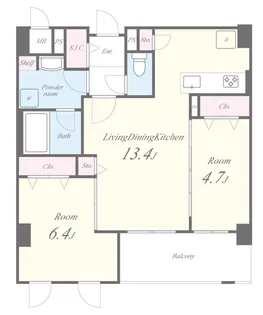 ラ・プリュス【2階】の間取り