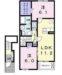 シェラメスI【2階】の間取り
