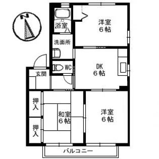 コーポ江田島 B棟【2階】の間取り