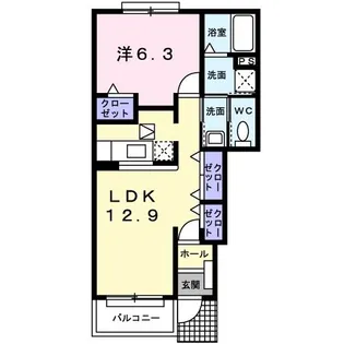 ブライト・ヴィラB【1階】の間取り
