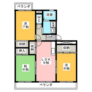 エクレールA・B【3階】の間取り