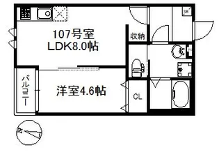 メゾンソレイユ久留米A【1階】の間取り