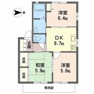 カサグランデA【1階】の間取り