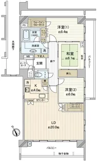 幕張ベイタウンファーストウイングB棟【5階】の間取り