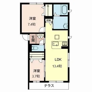 ブランドール南吹田【1階】の間取り