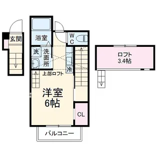 我寧舎(ガネーシャ)【2階】の間取り