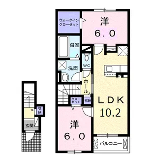 アジュールC【2階】の間取り