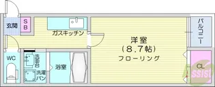 アスコット小田原【1階】の間取り