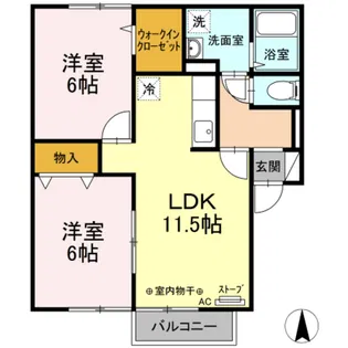 サンモール大野【2階】の間取り