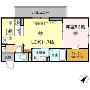 amレジデンス出雲【1階】の間取り