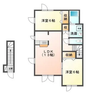 ローズガーデングリーンII【2階】の間取り
