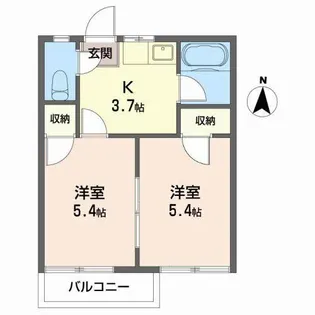 プラザ菊池【2階】の間取り