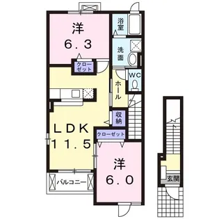 ボニ-トB【2階】の間取り