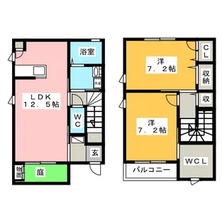ミモザハウス【1階】の間取り