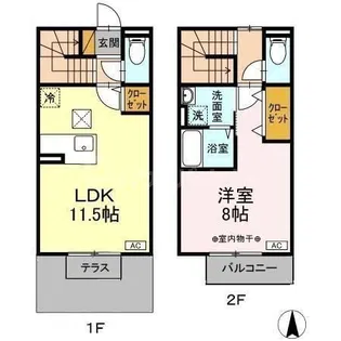 クレストスクエアE【2階】の間取り