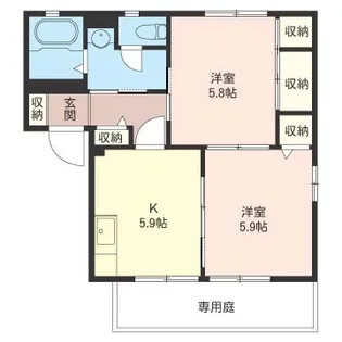 シャーメゾン サンハイツ大久保 H【1階】の間取り