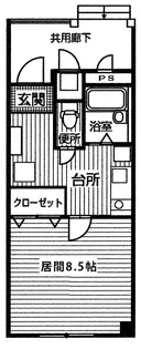 光ハイツ若里【3階】の間取り