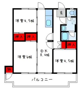 大阪府河内長野市木戸1【マンション】の間取り