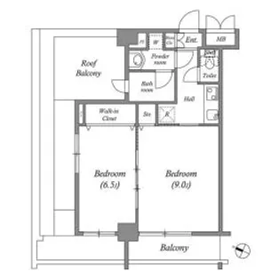 ルクレ代田橋【8階】の間取り