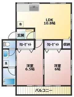 2LDKの間取り画像