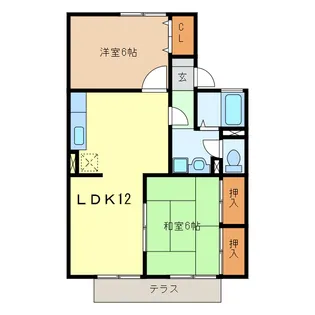 岐阜県岐阜市太郎丸諏訪【アパート】の間取り