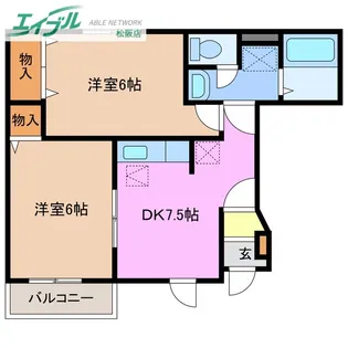 ヴィア・ラッテア A棟【1階】の間取り