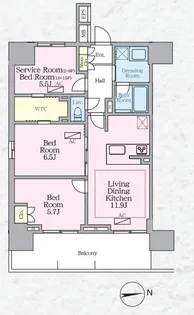 東京都八王子市寺町【マンション】の間取り