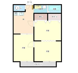 茨城県ひたちなか市大字三反田【アパート】の間取り