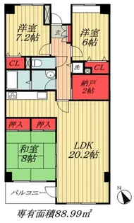 エルプレイス下総中山2【2階】の間取り