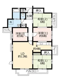 UR平城右京【5階】の間取り