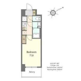 大阪府堺市西区浜寺石津町中1【マンション】の間取り