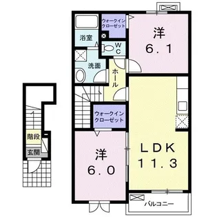 リバーサイド西浜B【2階】の間取り
