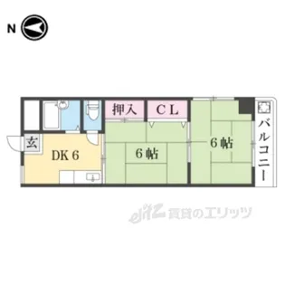 コスモスハイツ長浜【4階】の間取り