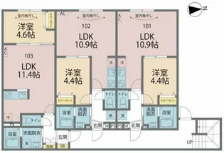 カインドネス八王子元横山町【1階】の間取り