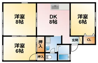 千葉県東金市北之幸谷【アパート】の間取り