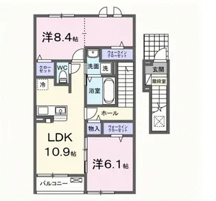 ラ・カーサ ドルチェ【2階】の間取り