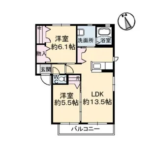 クラヴィエ南昭和 E棟【2階】の間取り