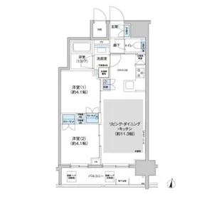 パークキューブ西新宿【10階】の間取り