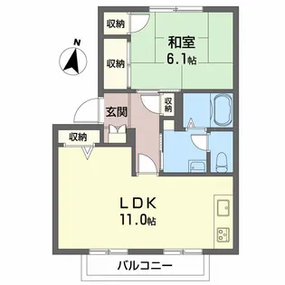 フレグランス竹原 B棟【2階】の間取り