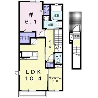 カーサ モデラート【2階】の間取り
