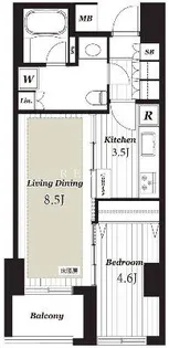 オープンレジデンシア銀座est【10階】の間取り