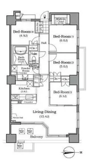 ザ・レジデンス本牧 横浜ベイサイド【12階】の間取り