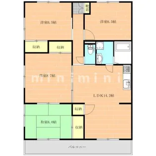 熊本県熊本市東区月出2【マンション】の間取り