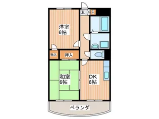 ハイライフ椿【2階】の間取り